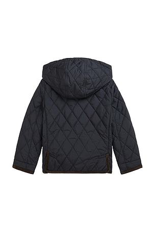 Polo Ralph Lauren Kids Matte Fine Poly Kempton Barn Jacket With Removable Hood in Black