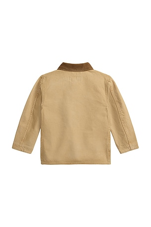 Polo Ralph Lauren Kids Long Sleeve Lightweight Canvas Jacket in Tan