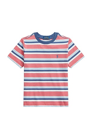 Kids Short Sleeve Jersey Knit Striped Crewneck T-shirt Polo Ralph Lauren
