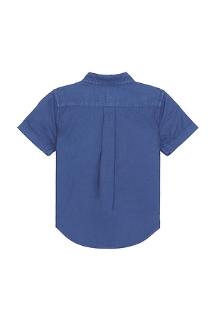 Polo Ralph Lauren Kids Short Sleeve Oxford Collar Sport Shirt in Blue
