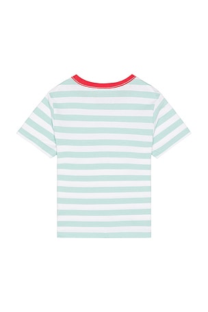 Polo Ralph Lauren Short Sleeve Jersey Knit Striped T-shirt in Baby Blue