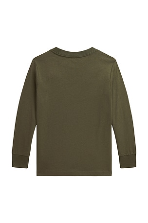 Polo Ralph Lauren Kids Long Sleeve Cotton Jersey Crewneck T-shirt in Olive