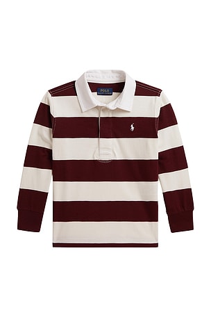 Polo Ralph Lauren Kids Long Sleeve Cotton Jersey Striped Rugby Shirt in Multi
