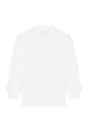 Polo Ralph Lauren Kids Long Sleeve Knit Basic Cotton Mesh Polo Shirt in White