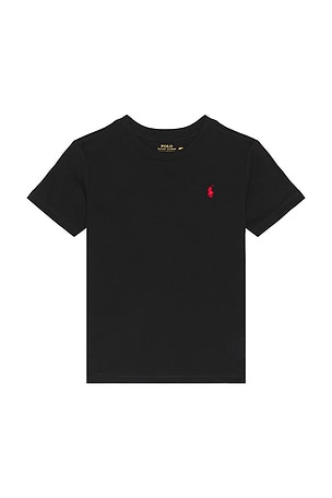 Polo Ralph Lauren Kids Short Sleeve Cotton Jersey Crewneck T-shirt in Black