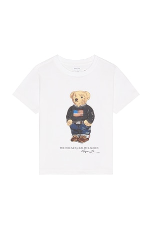 Polo Ralph Lauren Kids Short Sleeve Jersey Knit Novelty Bear T-shirt in White