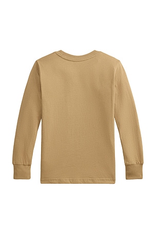 Polo Ralph Lauren Kids -sleeve Jersey Knit Bear Graphic Crew Neck T-shirt in Tan