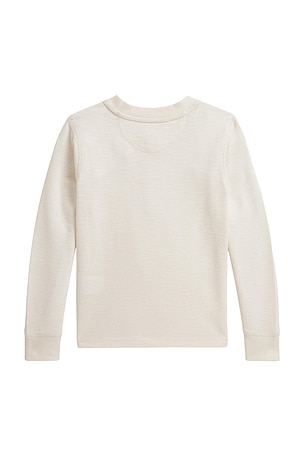 Polo Ralph Lauren Kids Long-sleeve Waffle Knit Henley Shirt in Cream