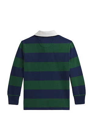 Polo Ralph Lauren Kids Long-sleeve Cotton Jersey Striped Rugby Shirt in Green
