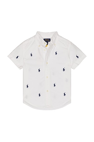 Kids Short Sleeve Oxford Allover Pony Sportshirt Polo Ralph Lauren