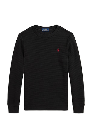 Long Sleeve Waffle Knit Crewneck T-Shirt Polo Ralph Lauren