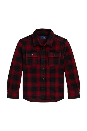 Long Sleeve Soft Flannel Plaid Shirt Jacket Polo Ralph Lauren
