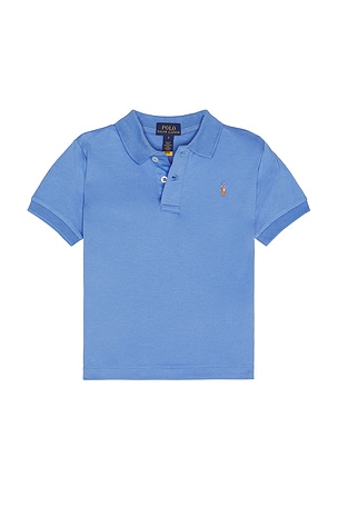 Polo Ralph Lauren Short Sleeve Cotton Interlock Knit Polo in Blue