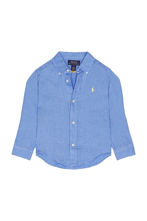 Polo Ralph Lauren Long Sleeve Linen Sport Shirt in Blue
