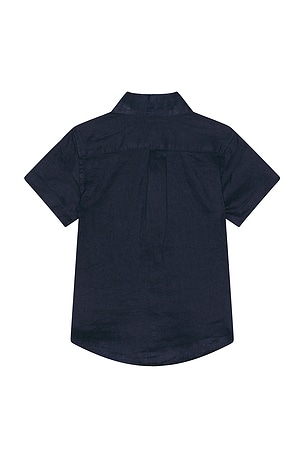 Polo Ralph Lauren Short Sleeve Linen Sport Shirt in Navy