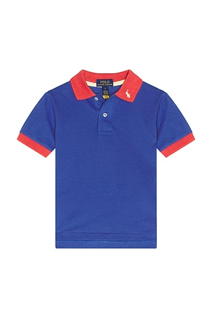 Polo Ralph Lauren Short Sleeve Mesh Collared Polo Shirt in Blue