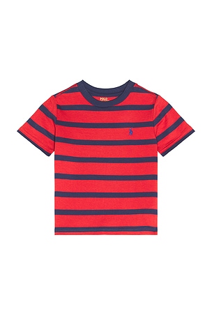 Polo Ralph Lauren Jersey Knit Striped Crewneck T-shirt in Red