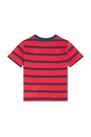 Polo Ralph Lauren Jersey Knit Striped Crewneck T-shirt in Red
