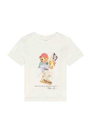 Polo Ralph Lauren Short Sleeve Jersey Knit Novelty Saileng Bear Crewneck Graphic T-shirt en Blanc