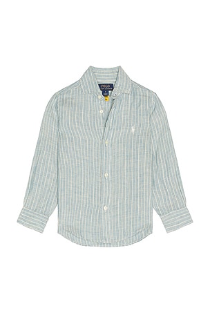 Polo Ralph Lauren Long Sleeve Linen Sport Shirt in Blue