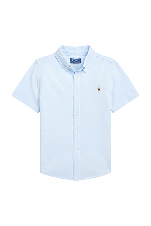 Polo Ralph Lauren Kids Short Sleeve Oxford Mesh Sport Shirt in Blue