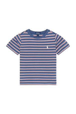 Kids Short Sleeve Jersey Knit Striped Crewneck T-shirt Polo Ralph Lauren