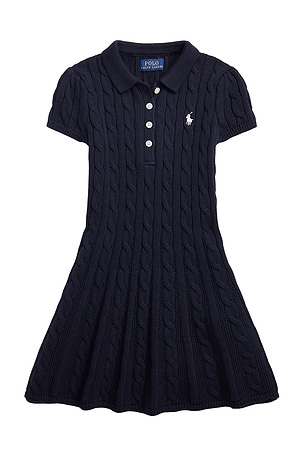 Short Sleeve Cable Knit Polo Dress Polo Ralph Lauren