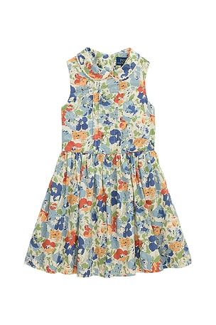 Kids Sleeveless Cotton Voile Floral Printed Fit & Flare Dress Polo Ralph Lauren