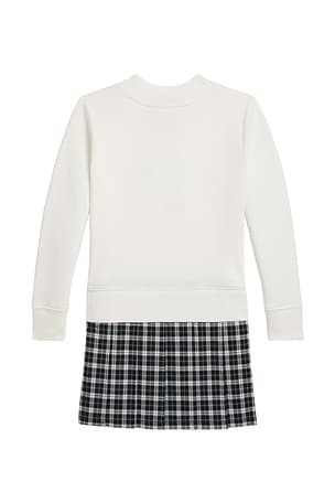 Polo Ralph Lauren Long Sleeve Lightweight Fleece P Graphic Dress in White