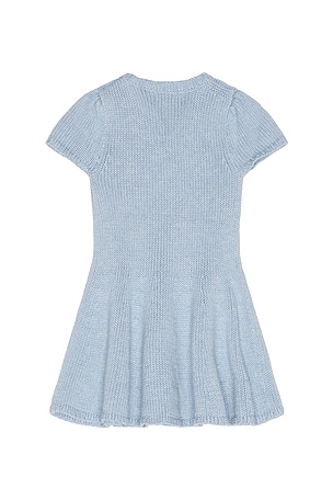 Polo Ralph Lauren Short Sleeve Combed Cotton Flag Sweater Dress in Blue