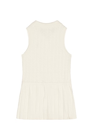 Polo Ralph Lauren Sleeveless Cotton Mini Cable Collared Dress in White