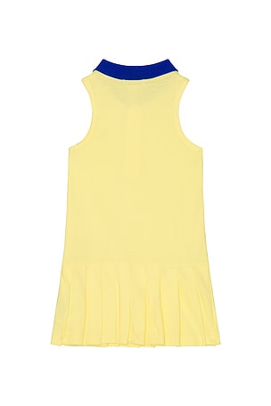 Polo Ralph Lauren Sleeveless Stretch Mesh Half Zip Polo Dress in Yellow. Size 6. Also