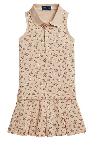 Polo Ralph Lauren Kids Sleeveless Stretch Mesh Floral Shirt With Pleated Skirt in Beatty Floral. Size 6. Also