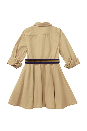 Polo Ralph Lauren Kids Belted Cotton Chino Shirtdress in Tan