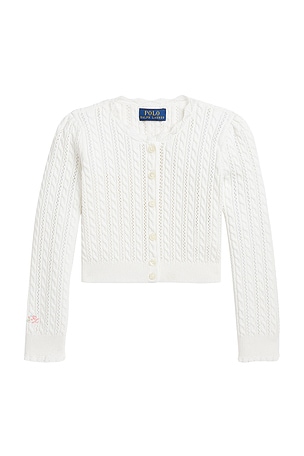 Kids Pointelle Mini Cable Knit Cardigan Polo Ralph Lauren