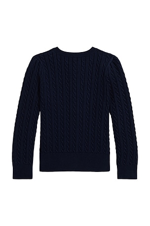 Polo Ralph Lauren Long Sleeve Bear Cable Knit Cardigan in Navy