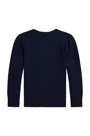 Polo Ralph Lauren Kids Long Sleeve Intarsia Bear Sweater in Navy