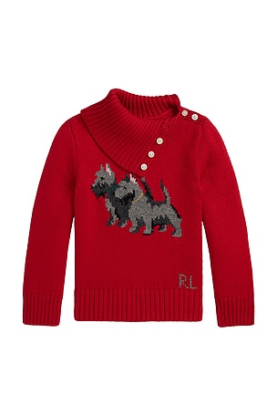 Long Sleeve Intarsia Dog Turtleneck Sweater Polo Ralph Lauren