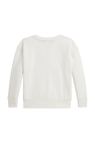 Polo Ralph Lauren Long Sleeve Lightweight Fleece Bear Graphic Sweatshirt in Cream