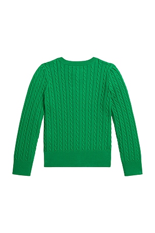 Polo Ralph Lauren Kids Cable Knit Cotton Cardigan in Green