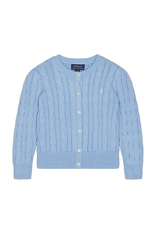 Polo Ralph Lauren Long Sleeve Cotton Cable Knit Cardigan in Blue