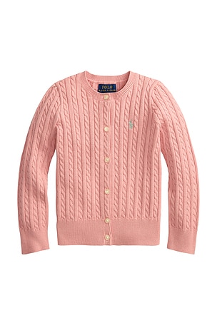 Polo Ralph Lauren Kids Cable Knit Cotton Cardigan in Rose