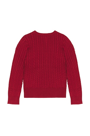 Polo Ralph Lauren Kids Cable Knit Cotton Cardigan in Red