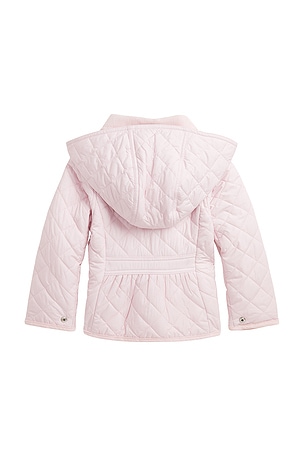 Polo Ralph Lauren Kids Recycled Poly Audrey Quilted Barn Jacket With Removable Hood in Pink
