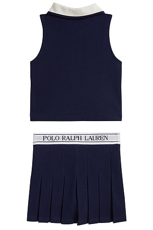 Polo Ralph Lauren Kids Polo 2 Piece Set Tank With Pleated Skirt in Navy