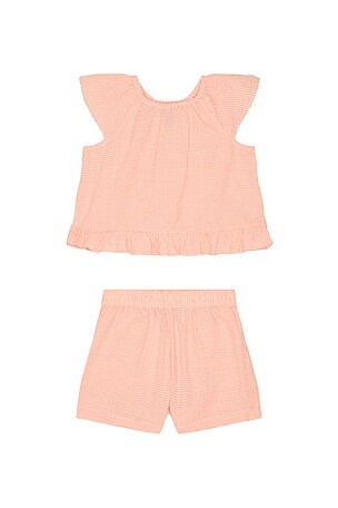 Sleeveless Madras Ruffle Shirt With Short Polo Ralph Lauren