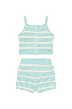 Sleeveless Cotton Crochet Striped Shirt With Short Polo Ralph Lauren