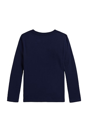 Polo Ralph Lauren Long Sleeve Scotty Dog Graphic T-Shirt in Navy. Size 5. Also