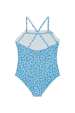 Polo Ralph Lauren One Piece Floral Printed Hipster Swimsuit in Blue