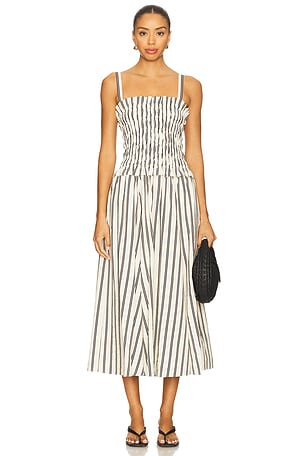 Striped Silk-Blend Dress Polo Ralph Lauren
